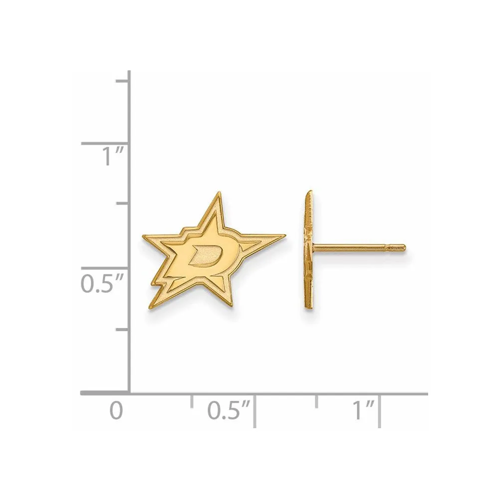 10k Yellow Gold NHL Dallas Stars Small Post Earrings