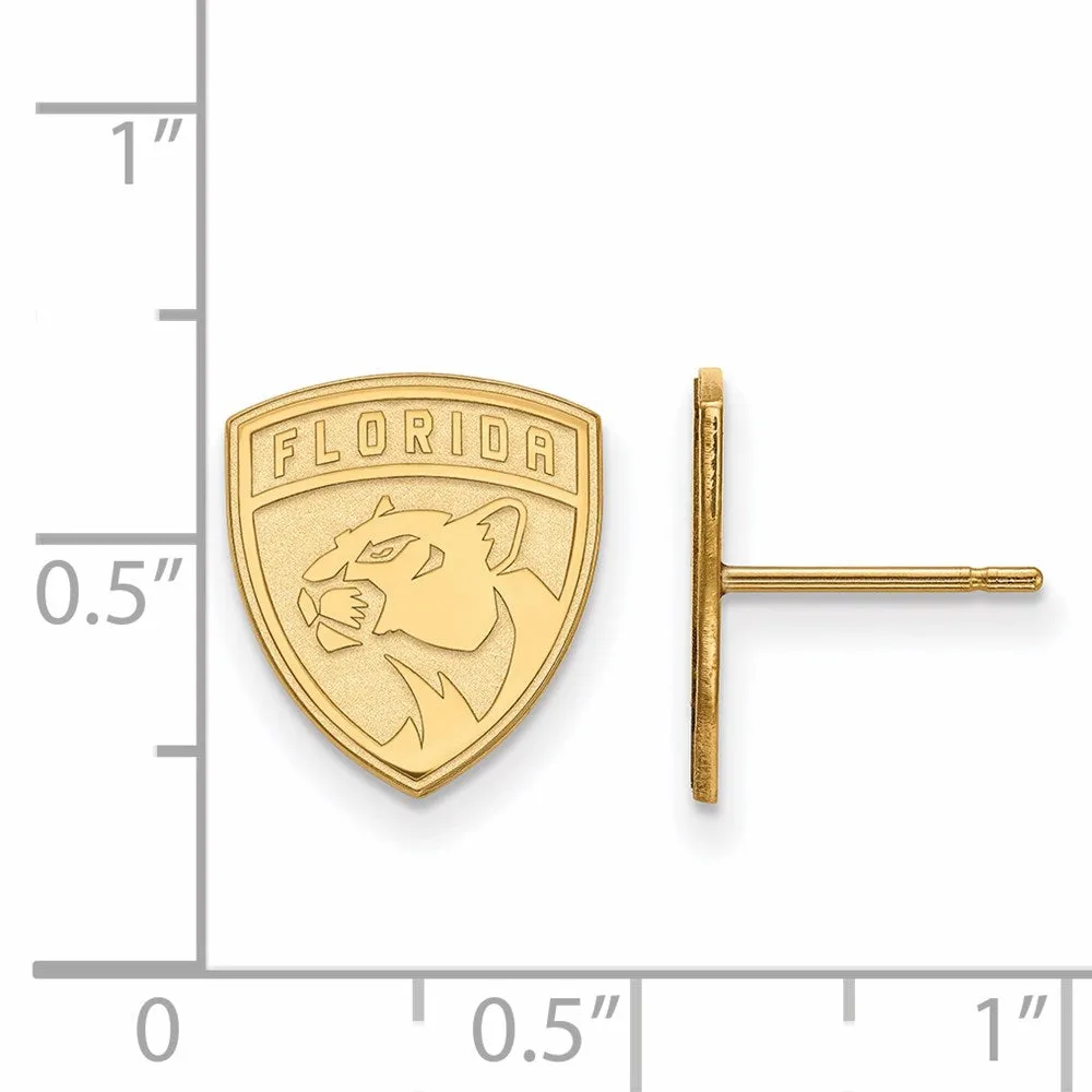 10k Yellow Gold NHL Florida Panthers Small Post Earrings