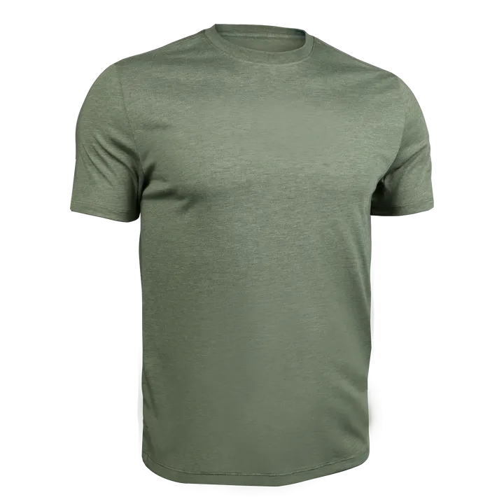 2UNDR All Day Crew Tee In Heathered Green