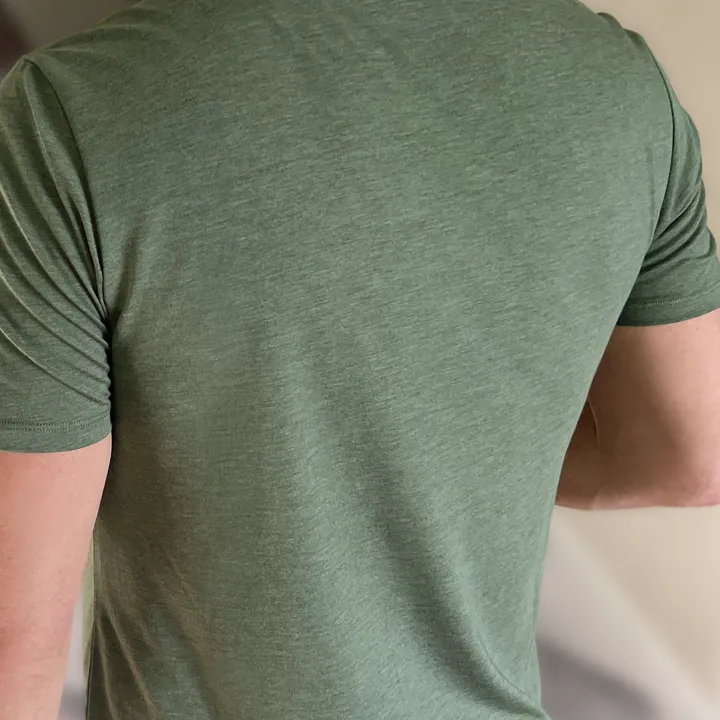 2UNDR All Day Crew Tee In Heathered Green