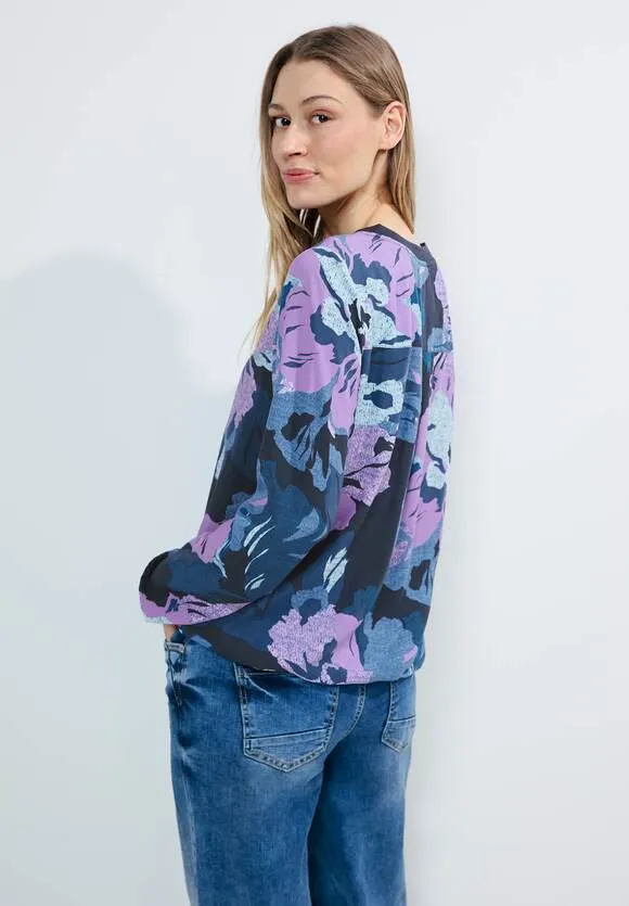 344540- Lilac/Navy Print Blouse - Cecil