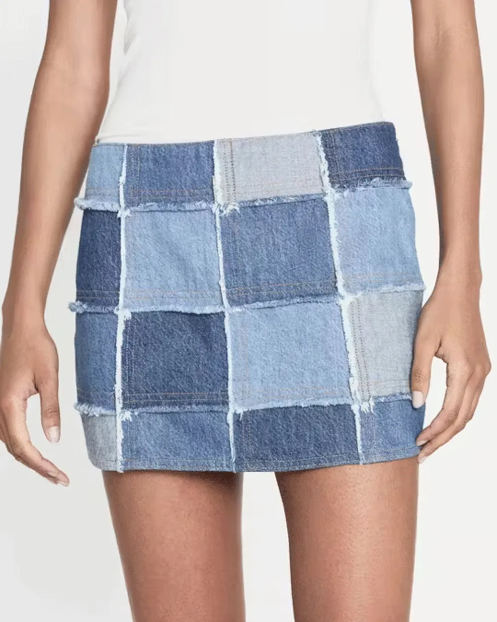 70s Patchwork Mini Skirt in Roadtrip