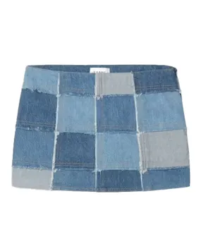 70s Patchwork Mini Skirt in Roadtrip