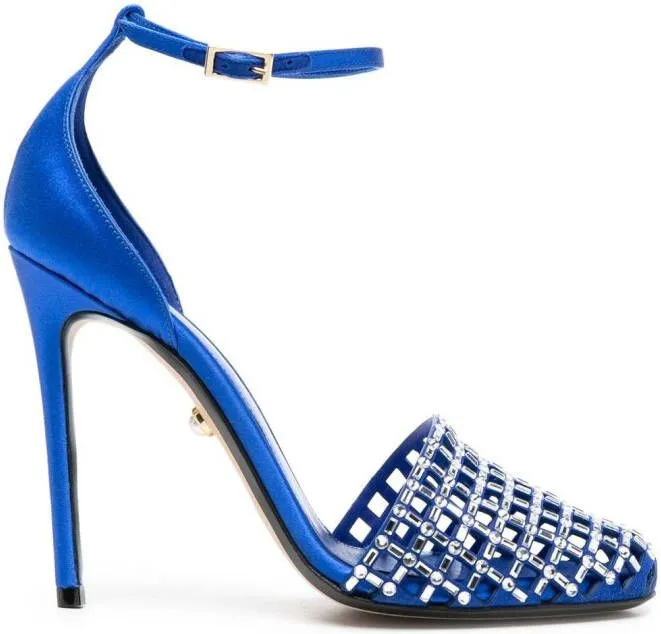 Alevì Molly crystal-embellished 110mm sandals Blue