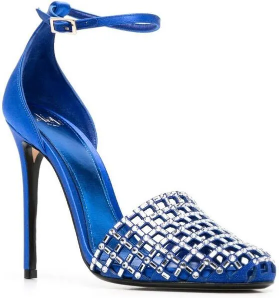 Alevì Molly crystal-embellished 110mm sandals Blue