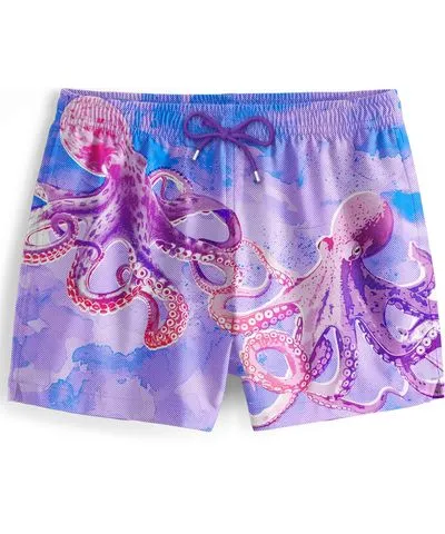 Aloha from Deer Men's Pink / Purple Octopus Swimming Shorts