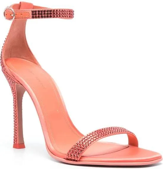 Amina Muaddi Kim 115mm crystal-embellished sandals Orange