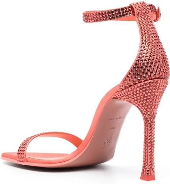 Amina Muaddi Kim 115mm crystal-embellished sandals Orange