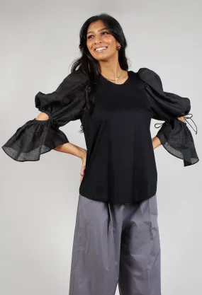 Balloon Sleeve Blouse in Black