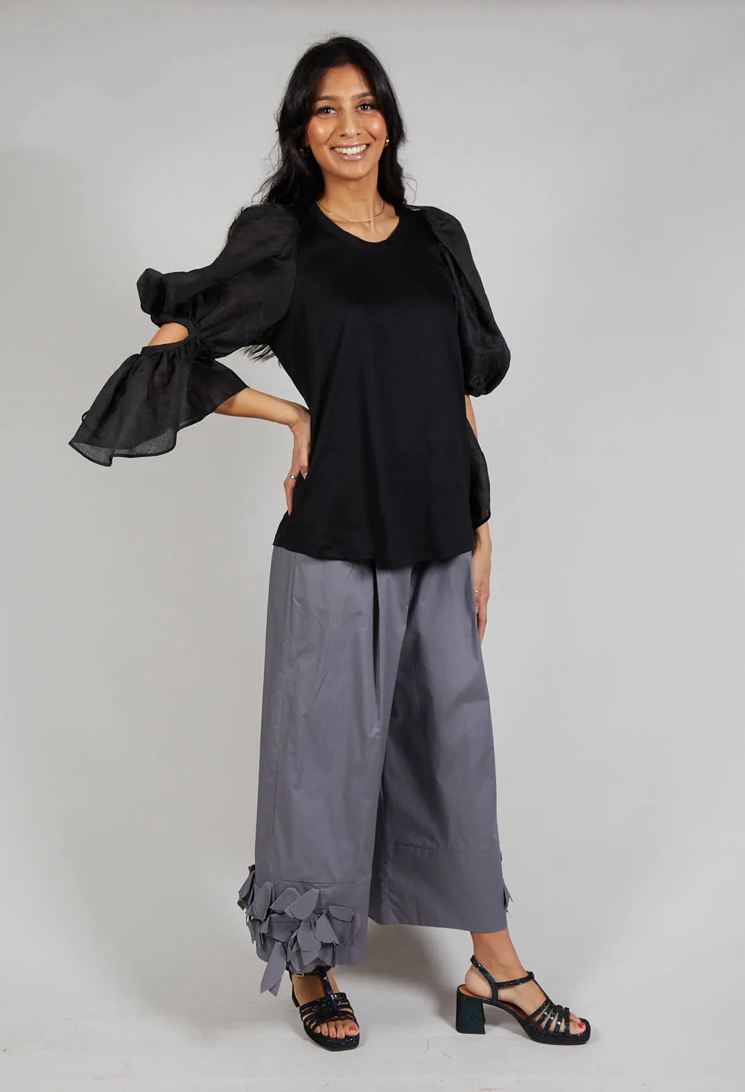 Balloon Sleeve Blouse in Black