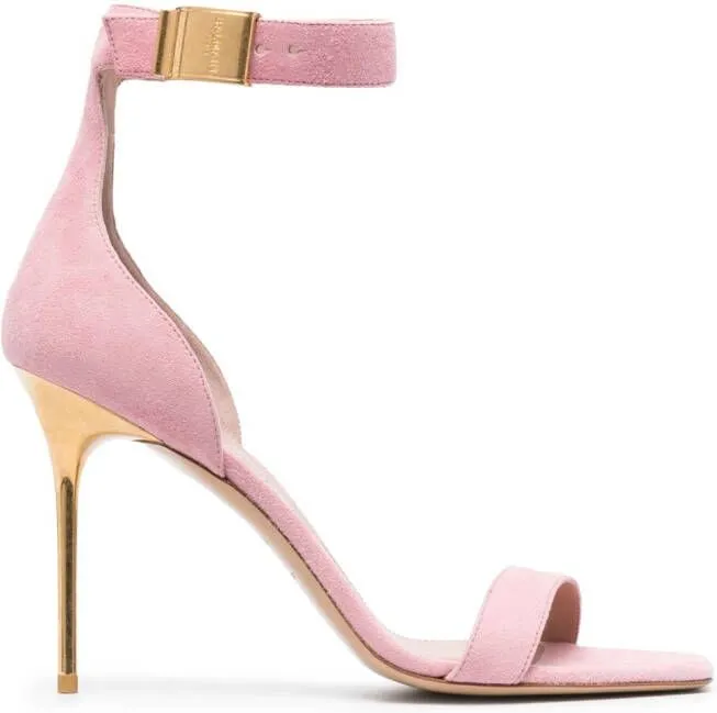 Balmain Uma 105mm suede sandals Pink