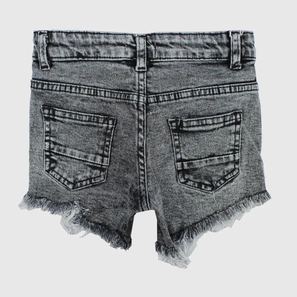 Black Ripped Jean Shorts