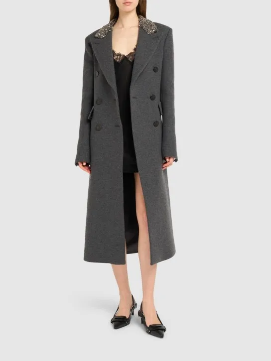 Blumarine   Double breast wool long coat 