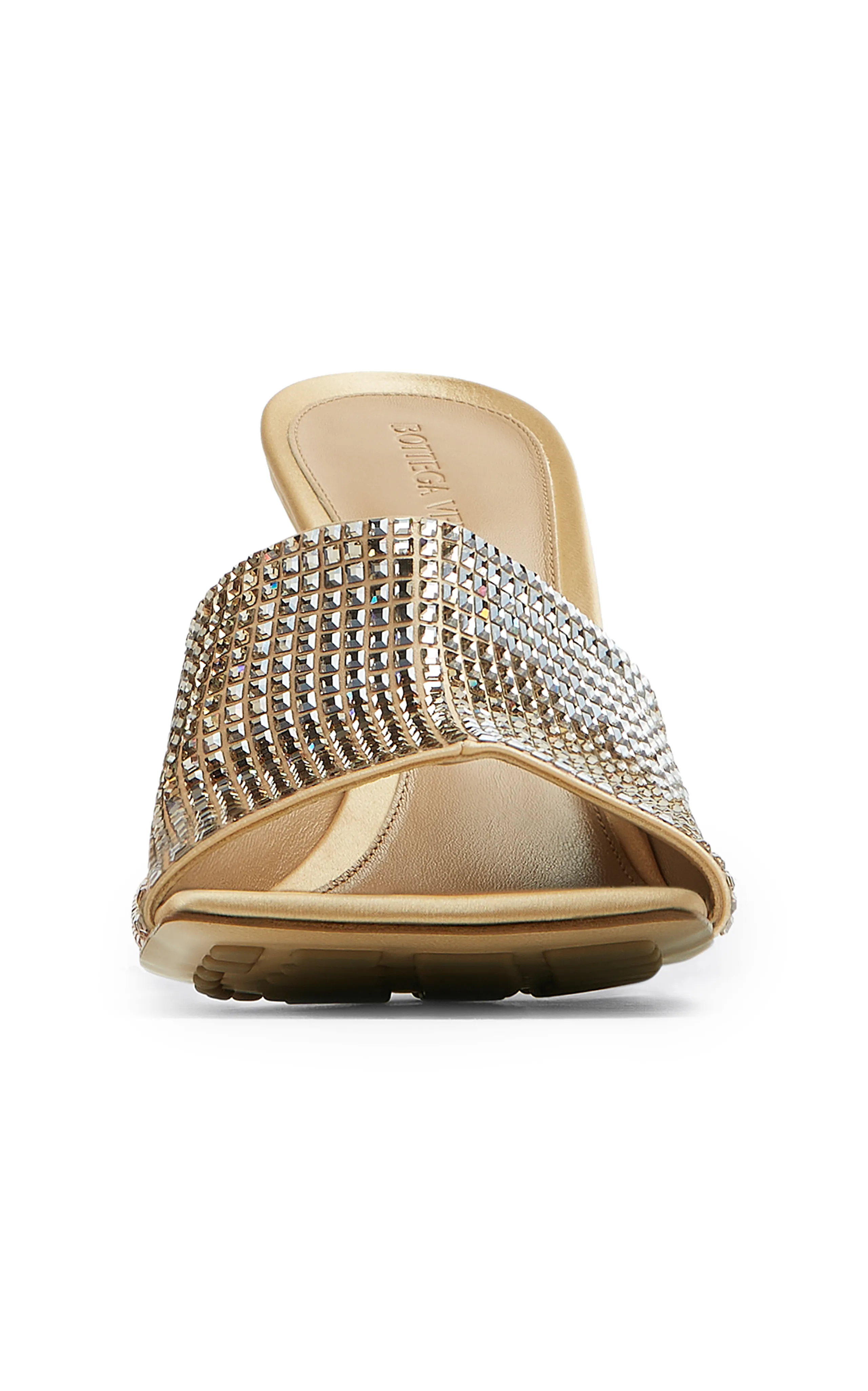 Bottega Veneta Sparkle Slide Stretch Satin Sandals