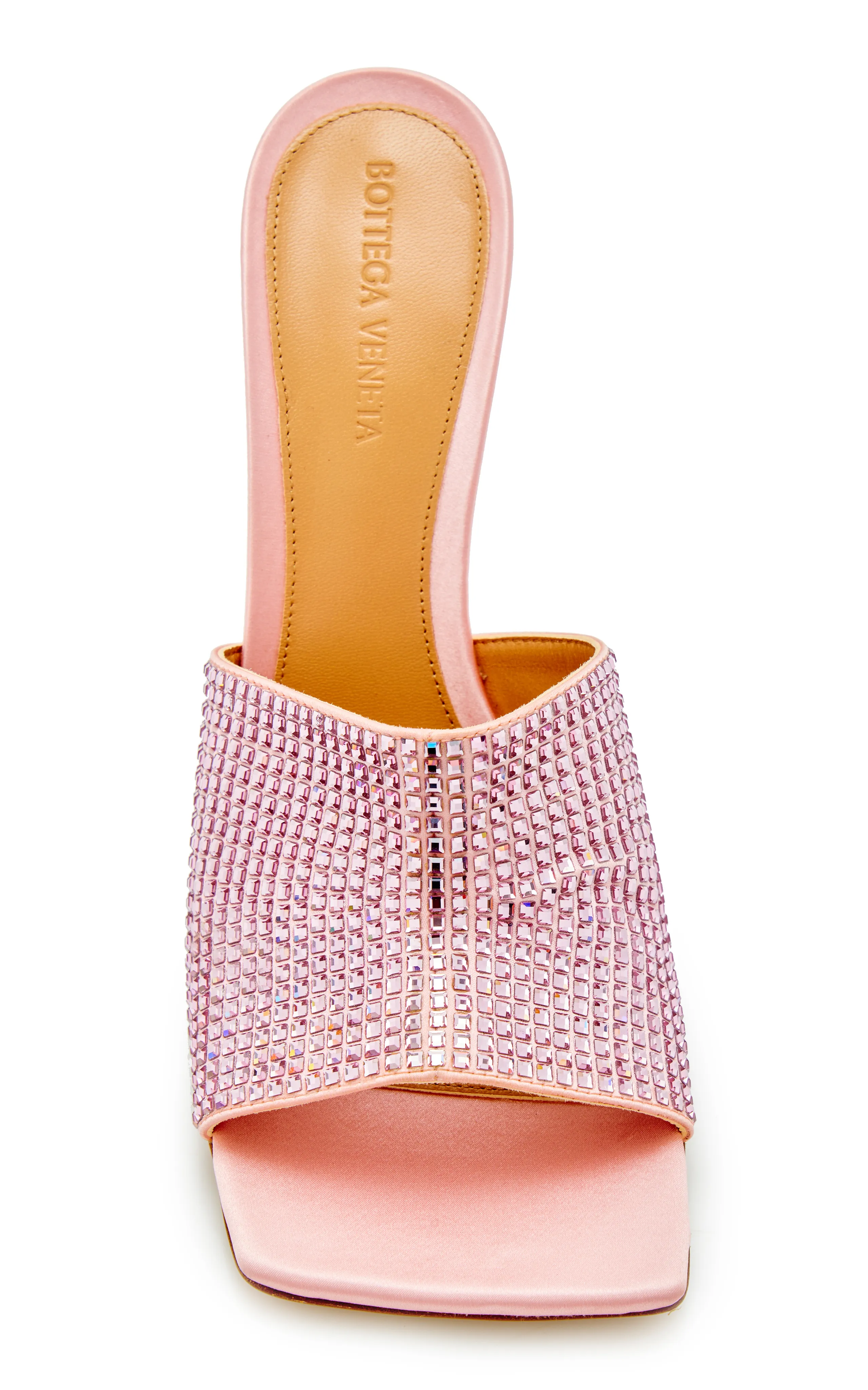 Bottega Veneta Sparkle Slide Stretch Satin Sandals