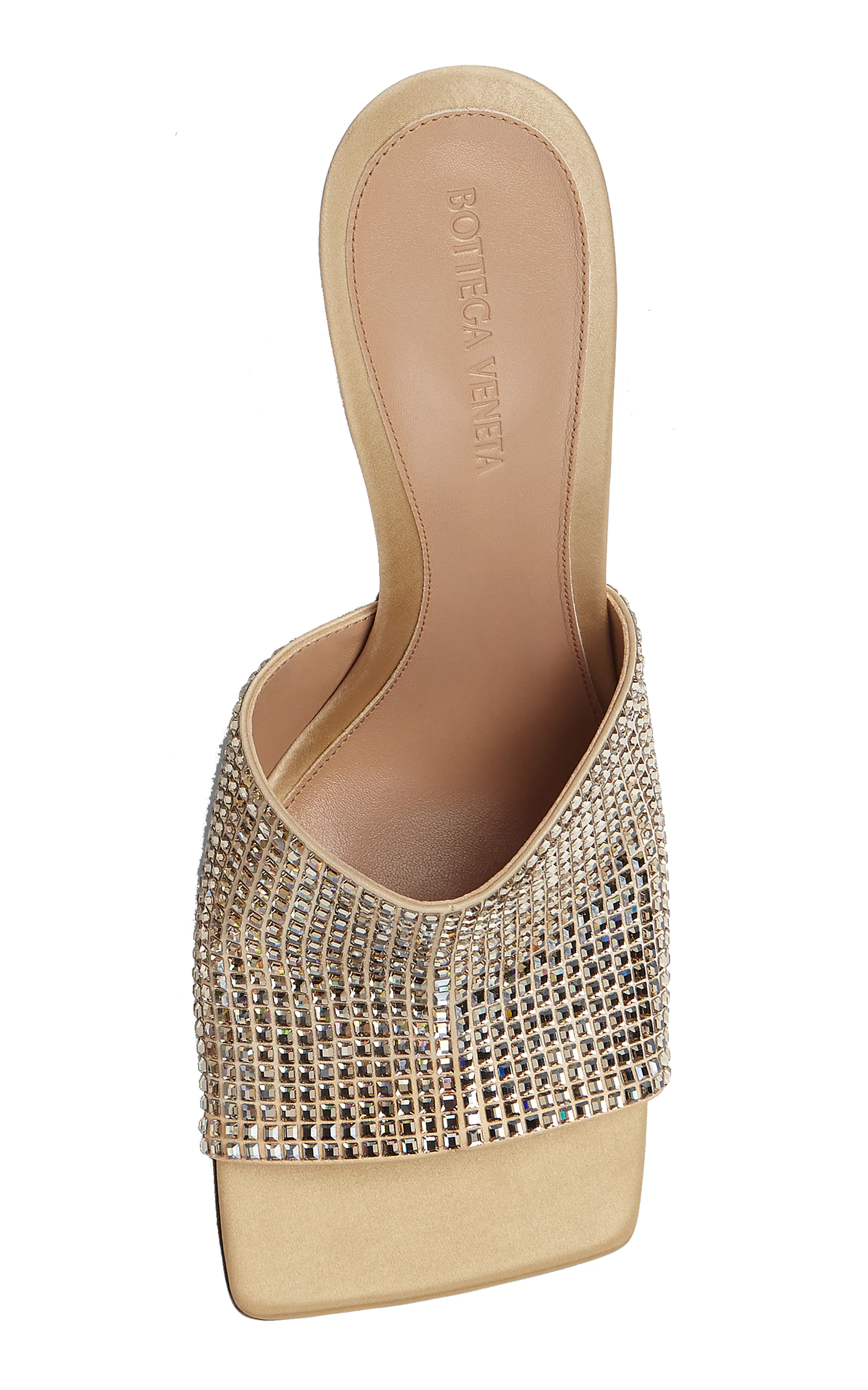 Bottega Veneta Sparkle Slide Stretch Satin Sandals