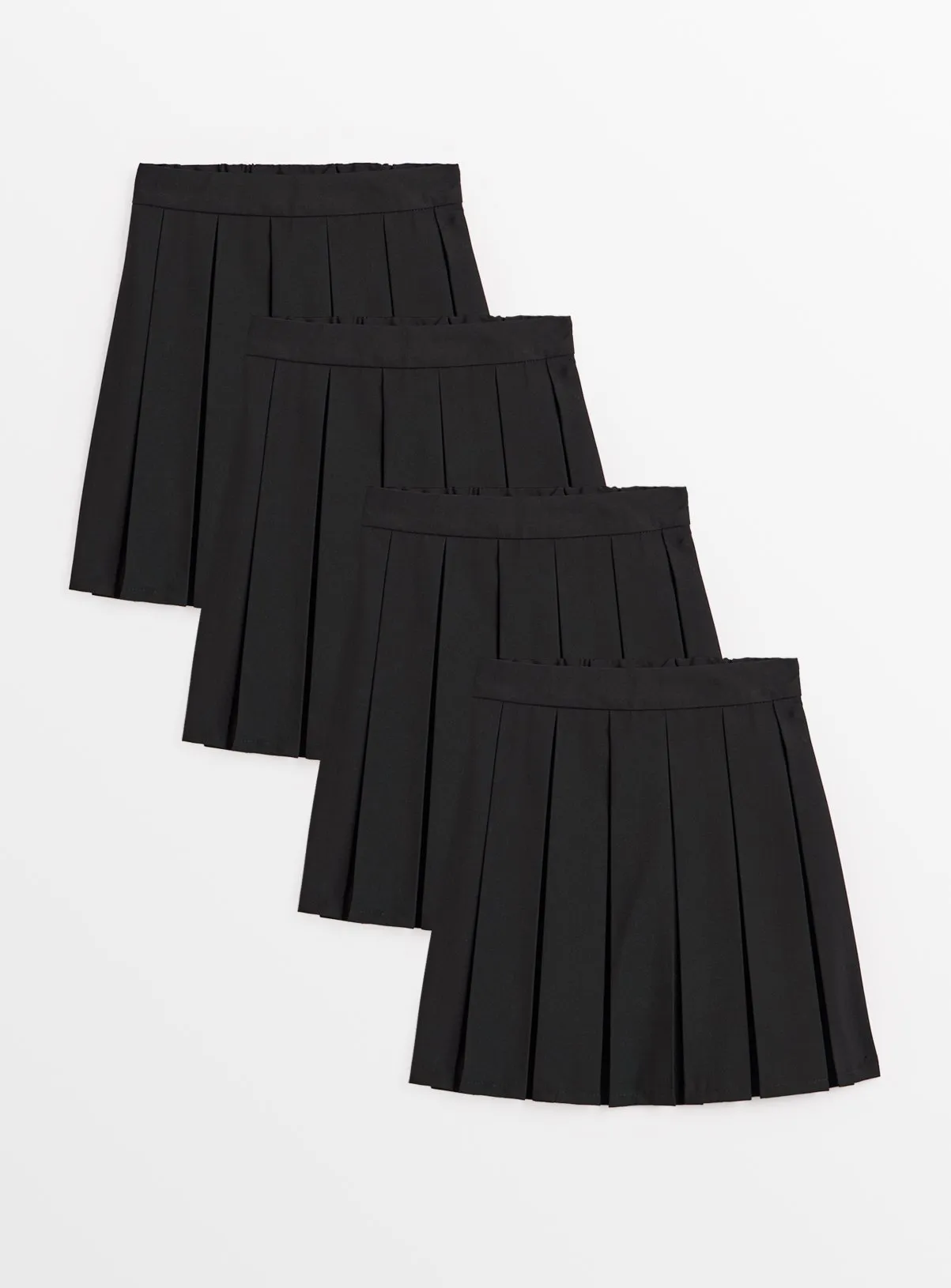 Buy Black Permanent Pleat Skirts 4 Pack 10 years | Skirts and shorts | Tu