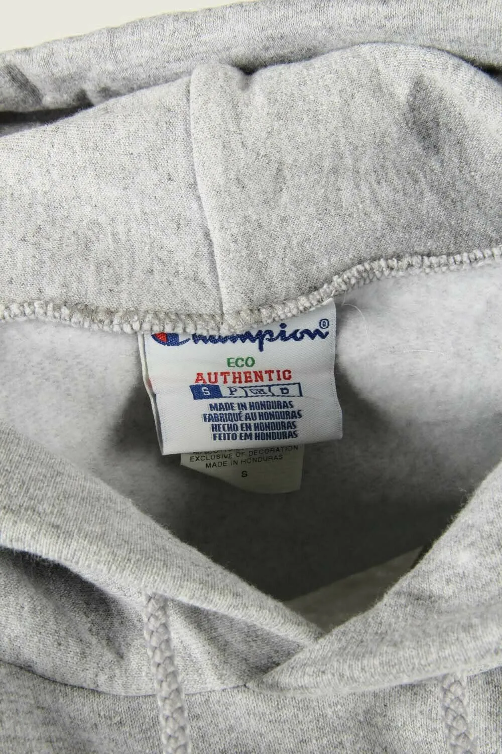 Champion Hoodies Vintage Pockets Sweatshirt Retro 90s Grey Size S - Pepper Tree London