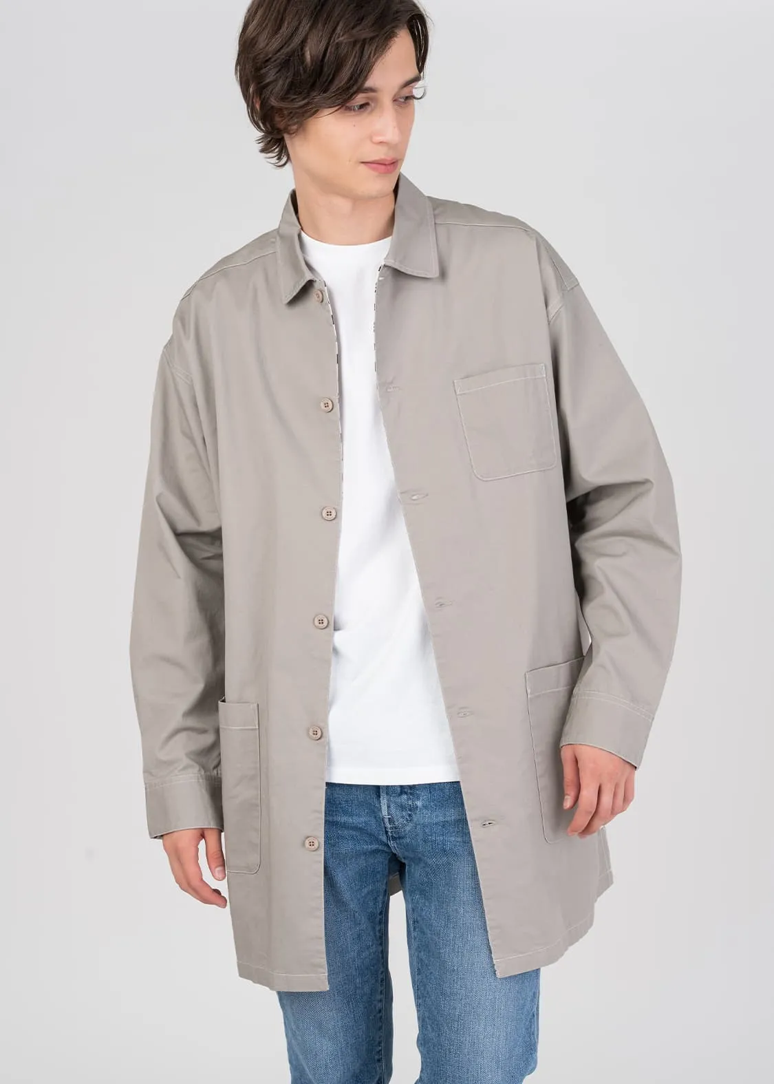 Cotton Twill Patch Pocket Coat (Lamb Chop)