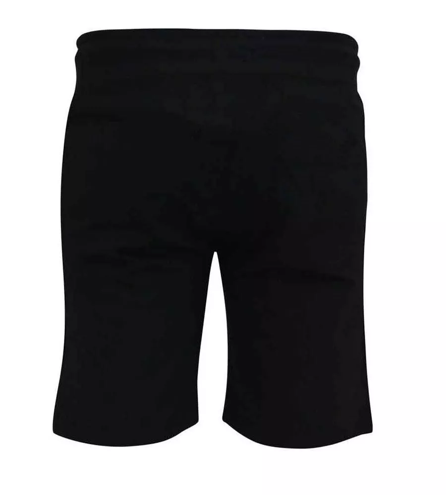 D555 Big Mens Black Couture Shorts With Elasticated Waistband (HOLBROOK)