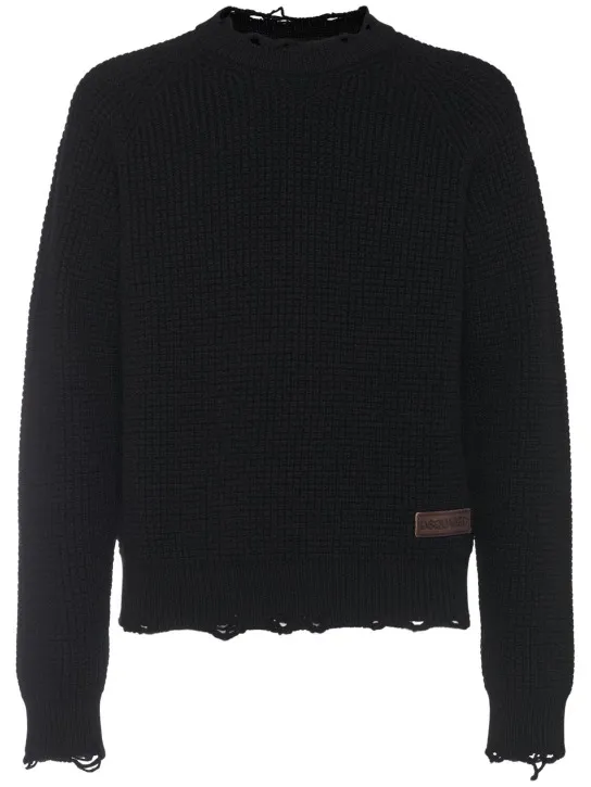 Dsquared2   Distressed crewneck sweater 