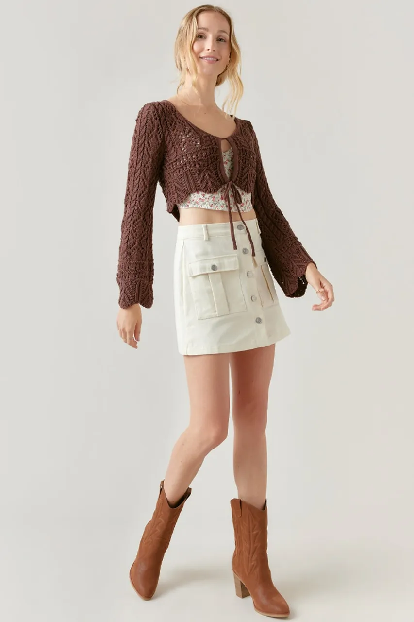 Erin Keyhole Crochet Sweater