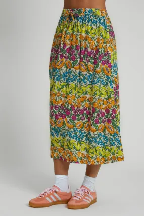 ETAERIO FRUIT PRINTED ECOVERO VISCOSE MIDI SKIRT