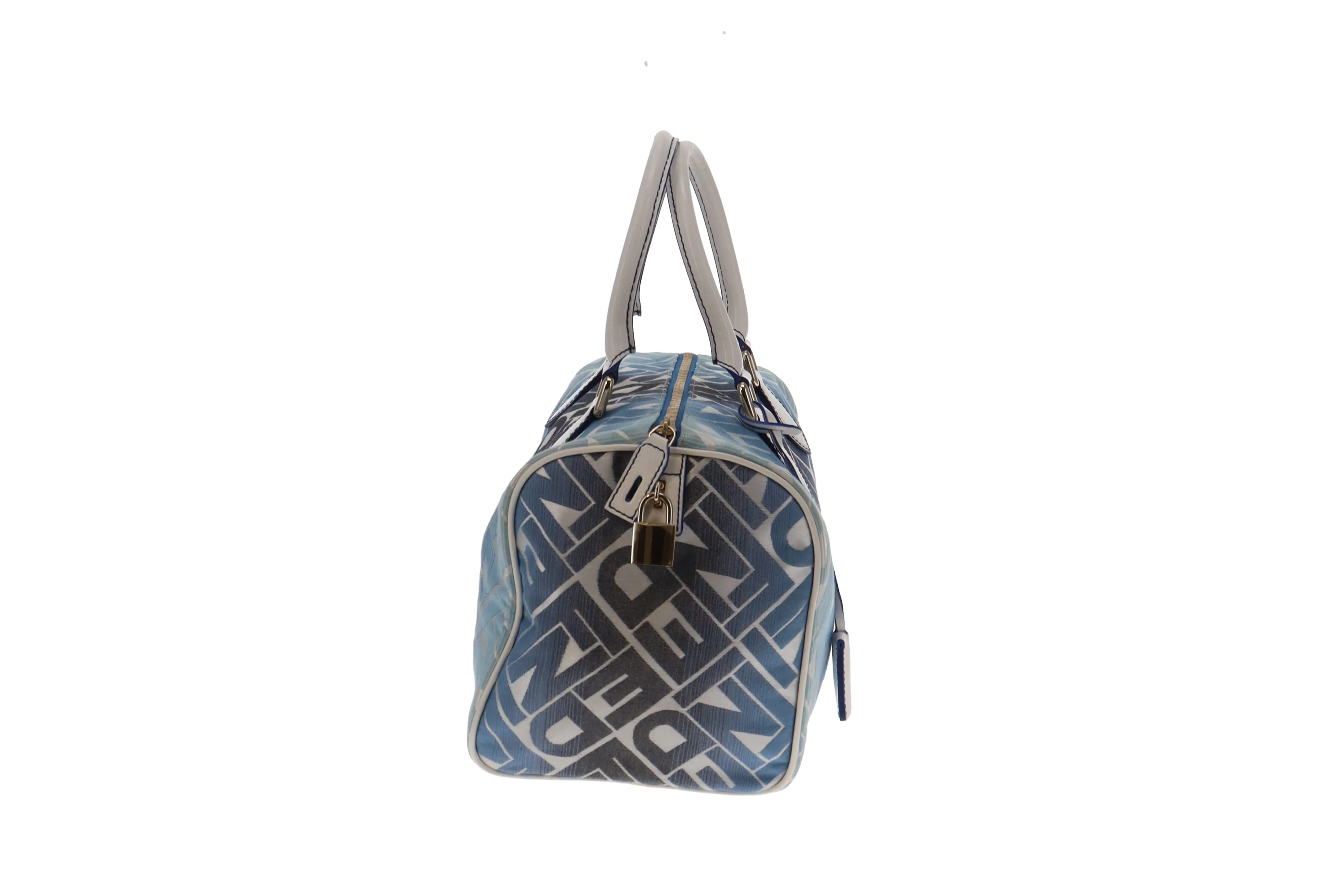 Fendi Blue Tone Bauletto Forever Boston Bag