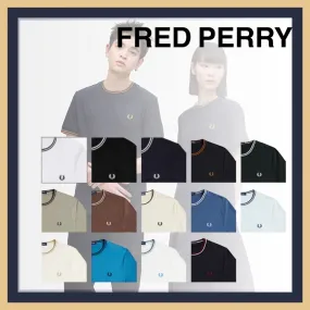 FRED PERRY  |Unisex U-Neck Plain Cotton Short Sleeves Logo T-Shirts