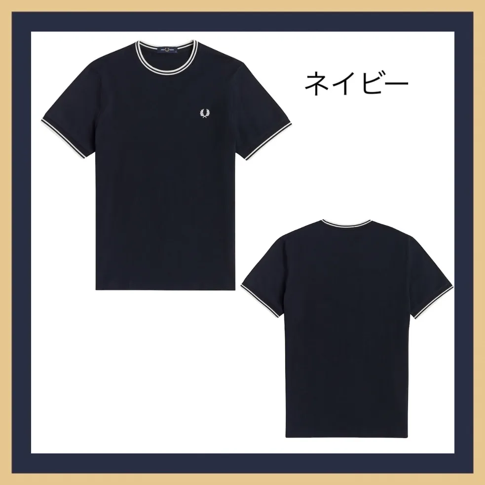 FRED PERRY  |Unisex U-Neck Plain Cotton Short Sleeves Logo T-Shirts