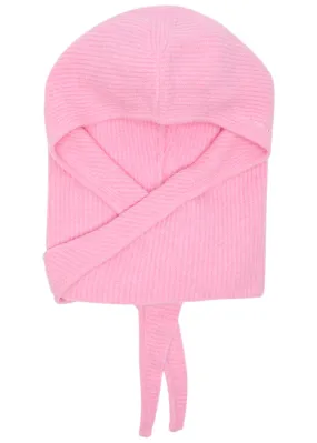 GANNI Logo-embroidered hooded knitted scarf  
                         
                     
                