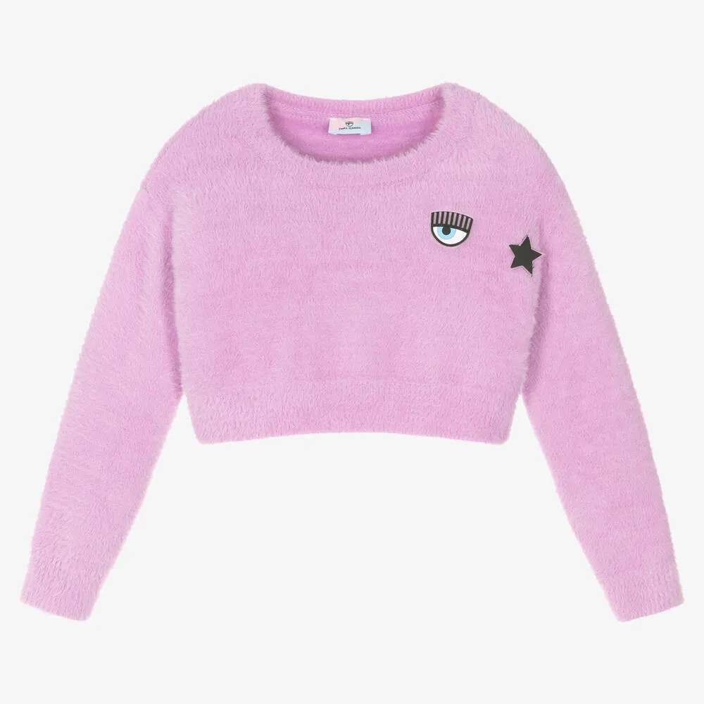 Girls Purple Eyestar Sweater