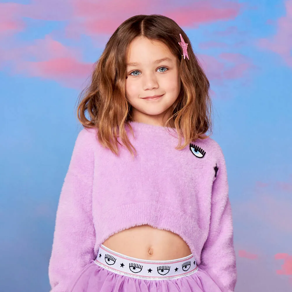 Girls Purple Eyestar Sweater