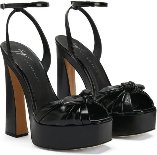 Giuseppe Zanotti Gabriiela leather platform sandals Black