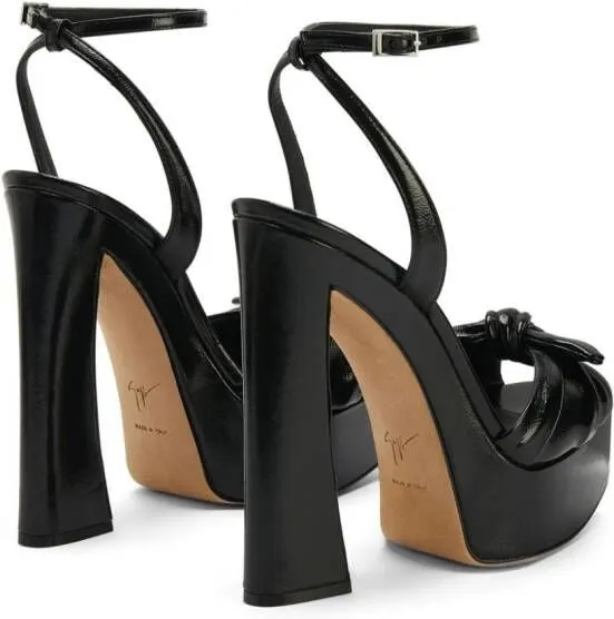 Giuseppe Zanotti Gabriiela leather platform sandals Black