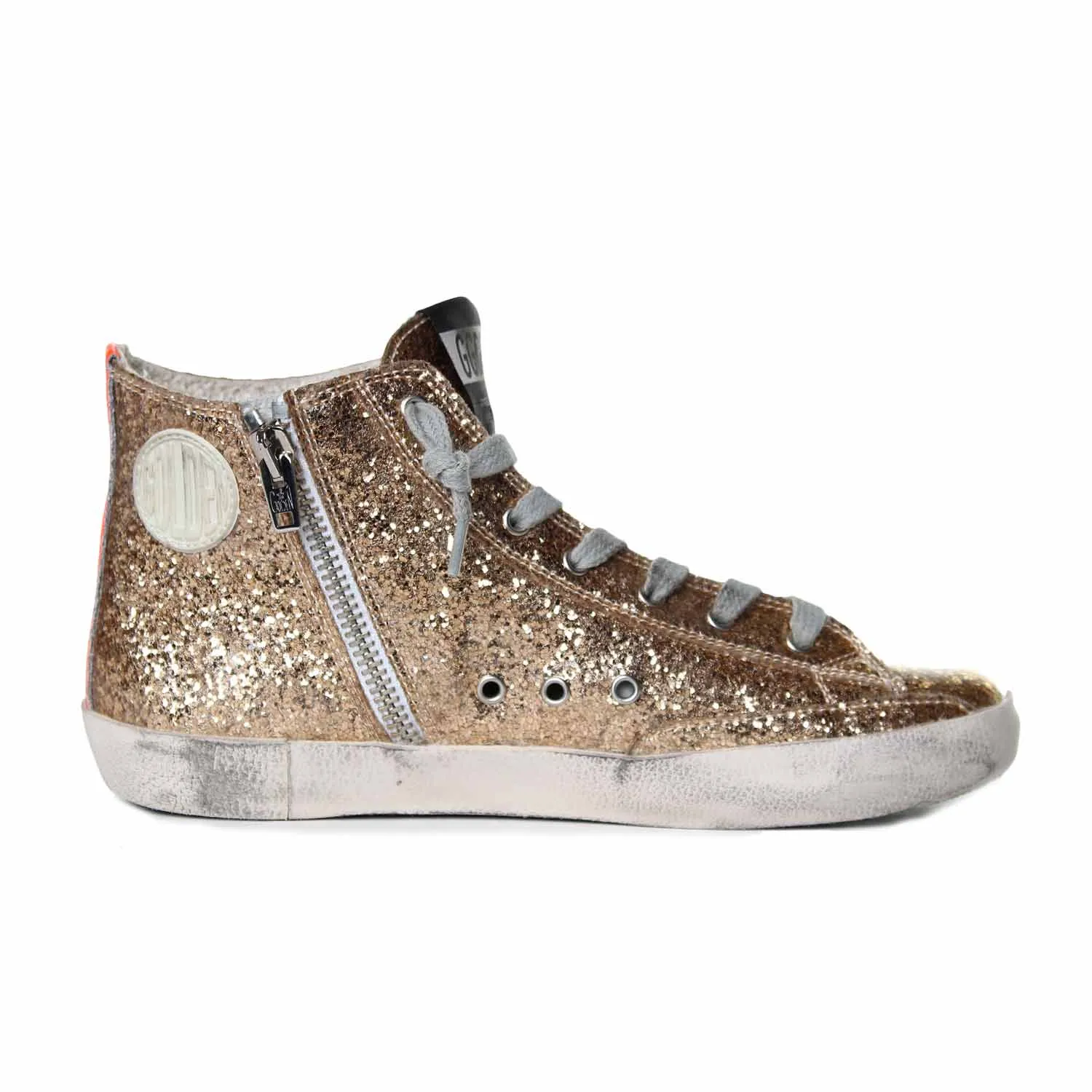 Golden Goose Francy Sneaker Gold Glittered Jr