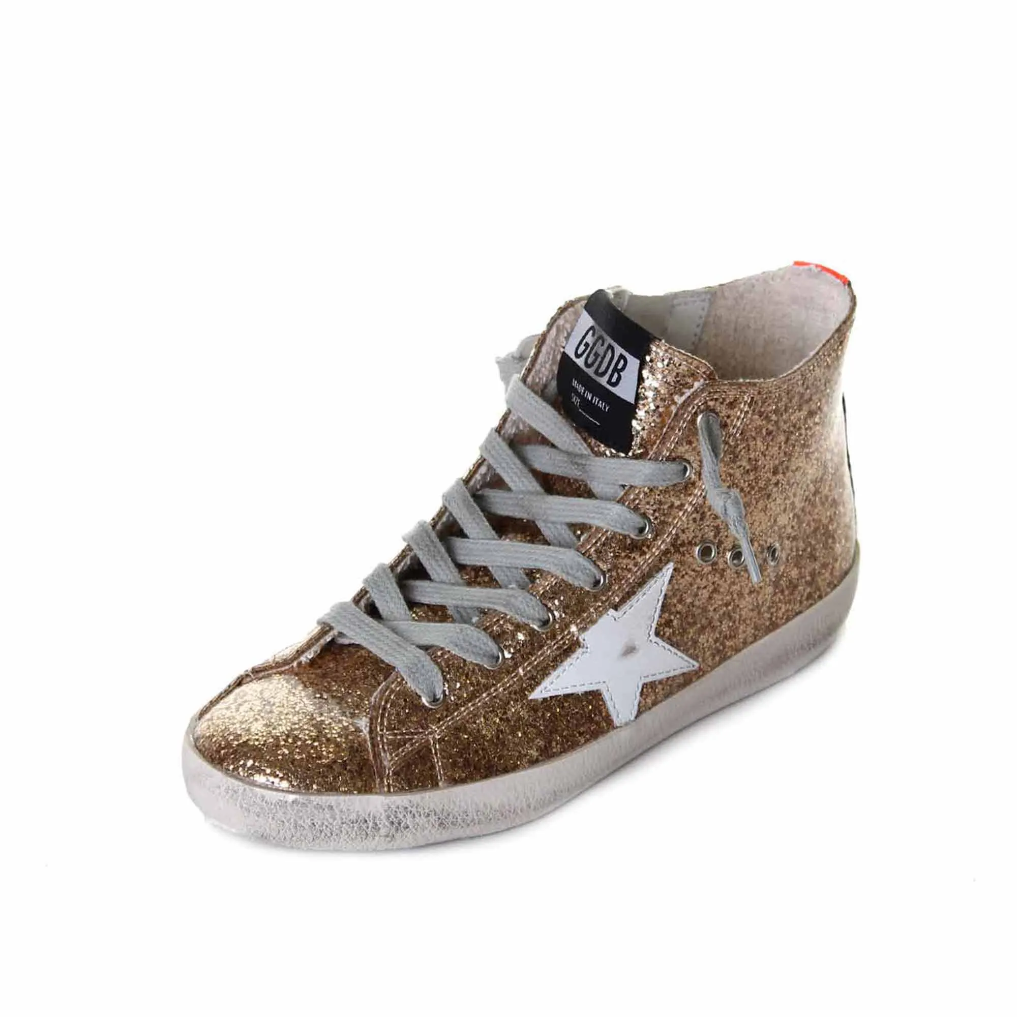 Golden Goose Francy Sneaker Gold Glittered Jr