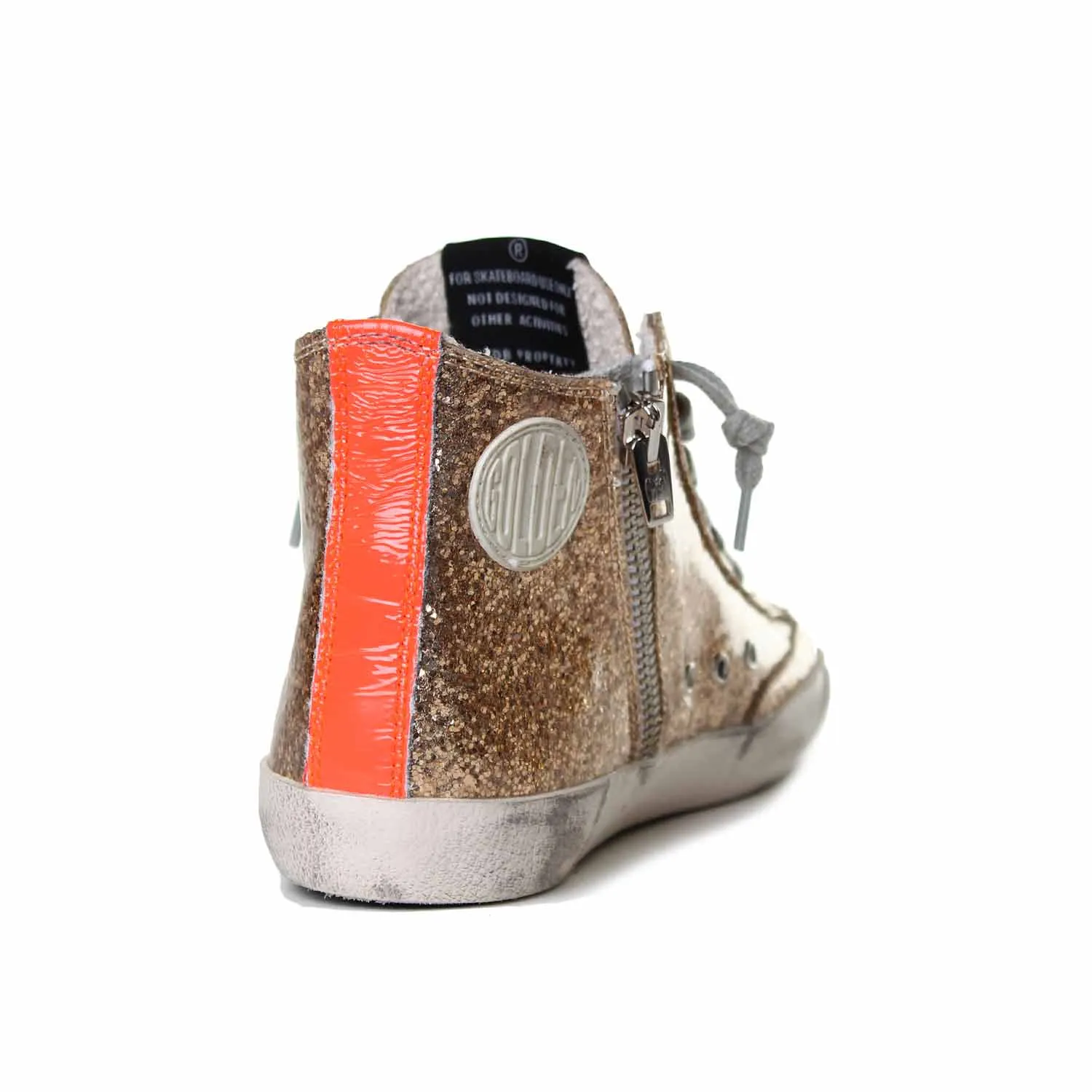 Golden Goose Francy Sneaker Gold Glittered Jr