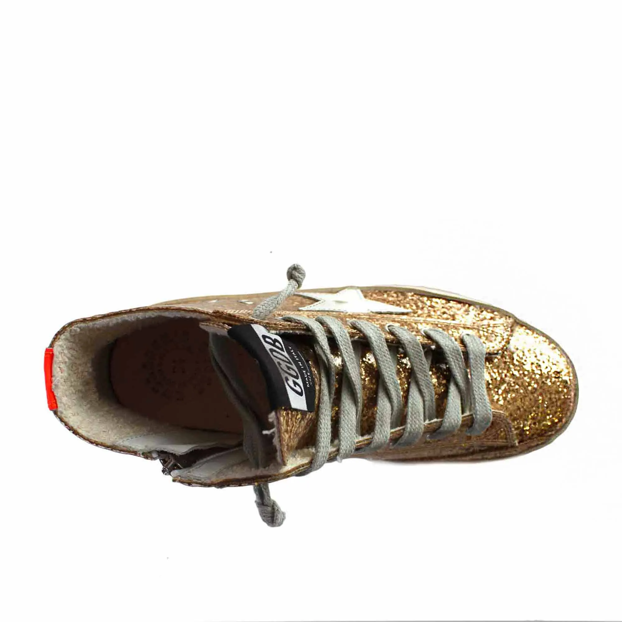 Golden Goose Francy Sneaker Gold Glittered Jr