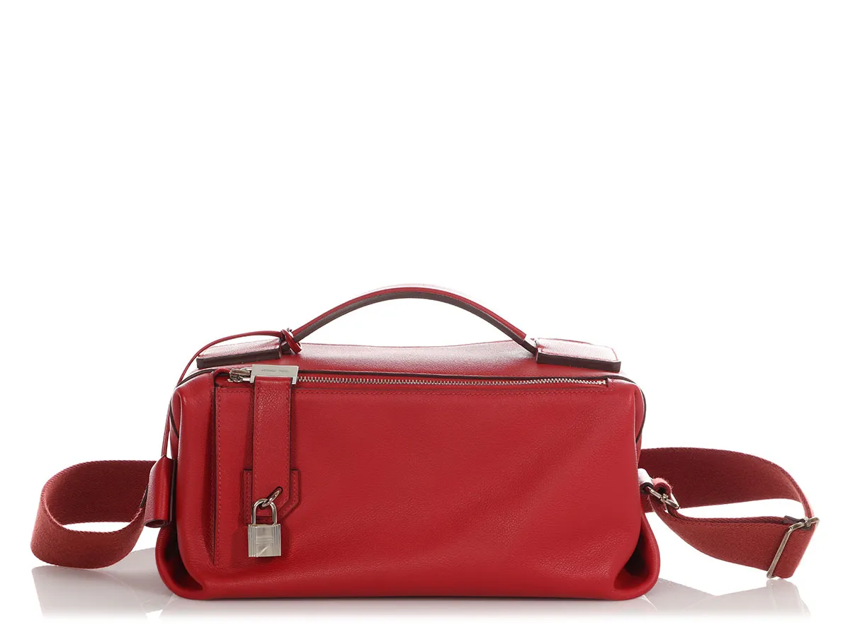 Hermès Rouge Casaque Evercolor Emile Bag Palladium Hardware, 2020