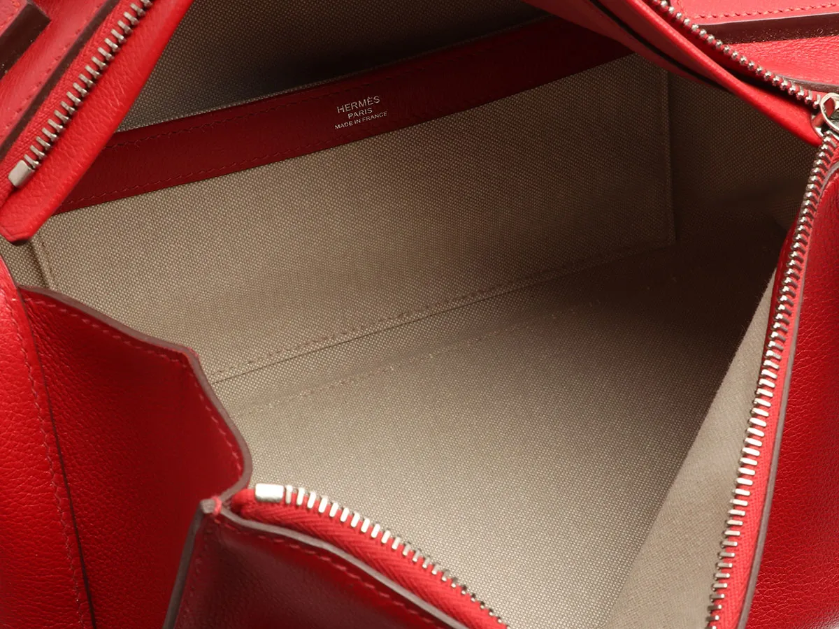 Hermès Rouge Casaque Evercolor Emile Bag Palladium Hardware, 2020