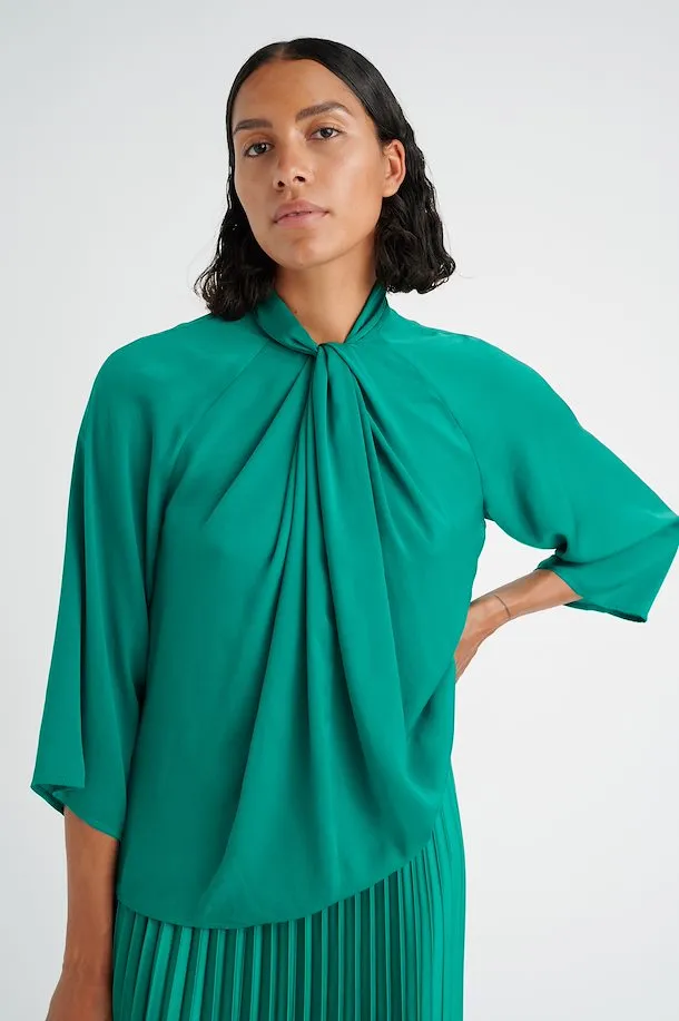 InWear Blouse | Nougat + Emerald