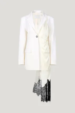 Ivory Unbalanced Dress Jacket