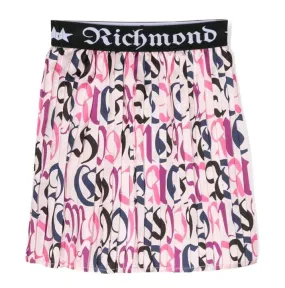 John Richmond Skirt All Over Logo Pink