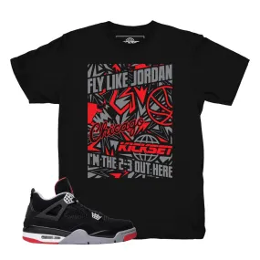 Jordan 4 Bred Fly Like Mike Shirt