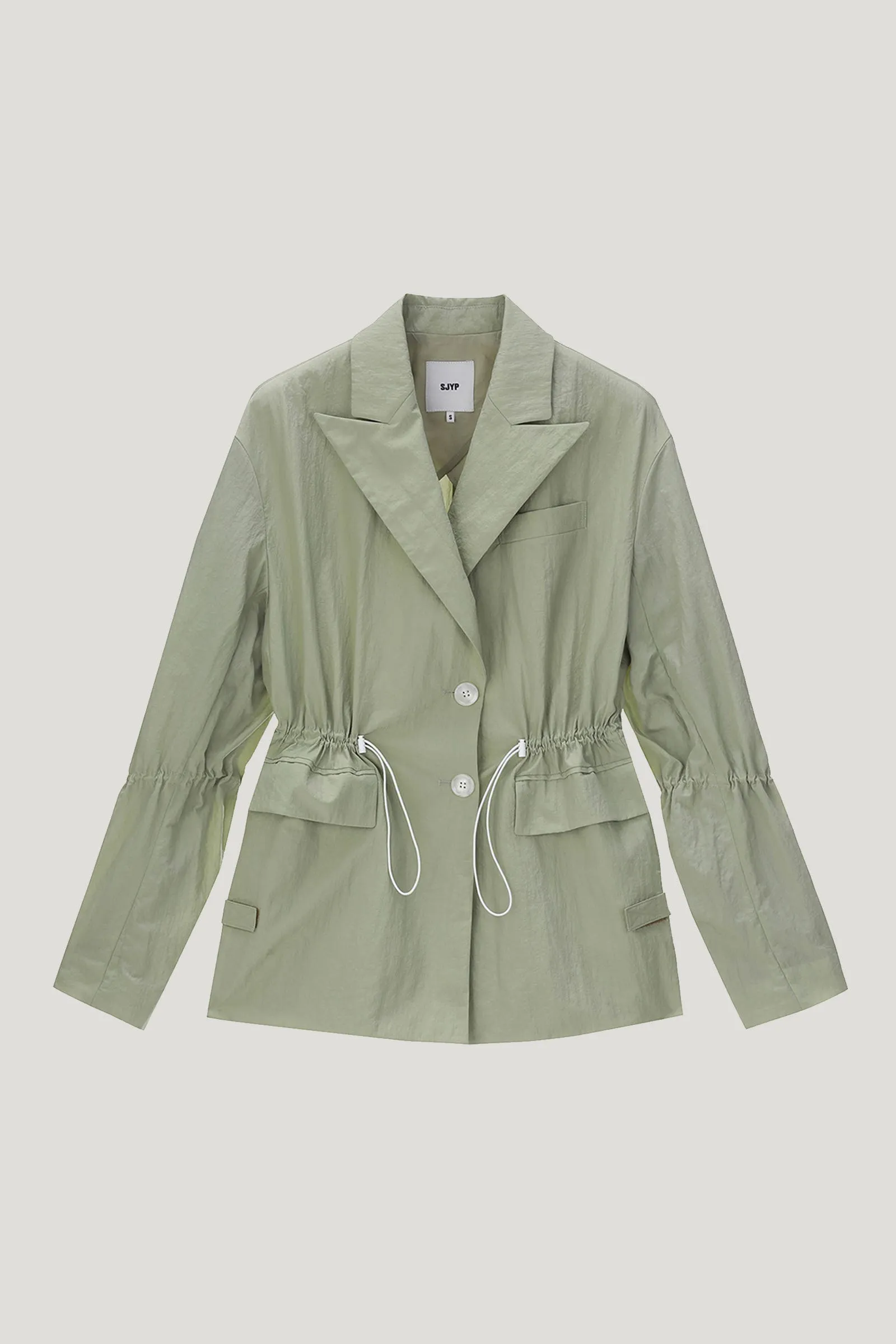 Khaki Drawstring Detail Jacket