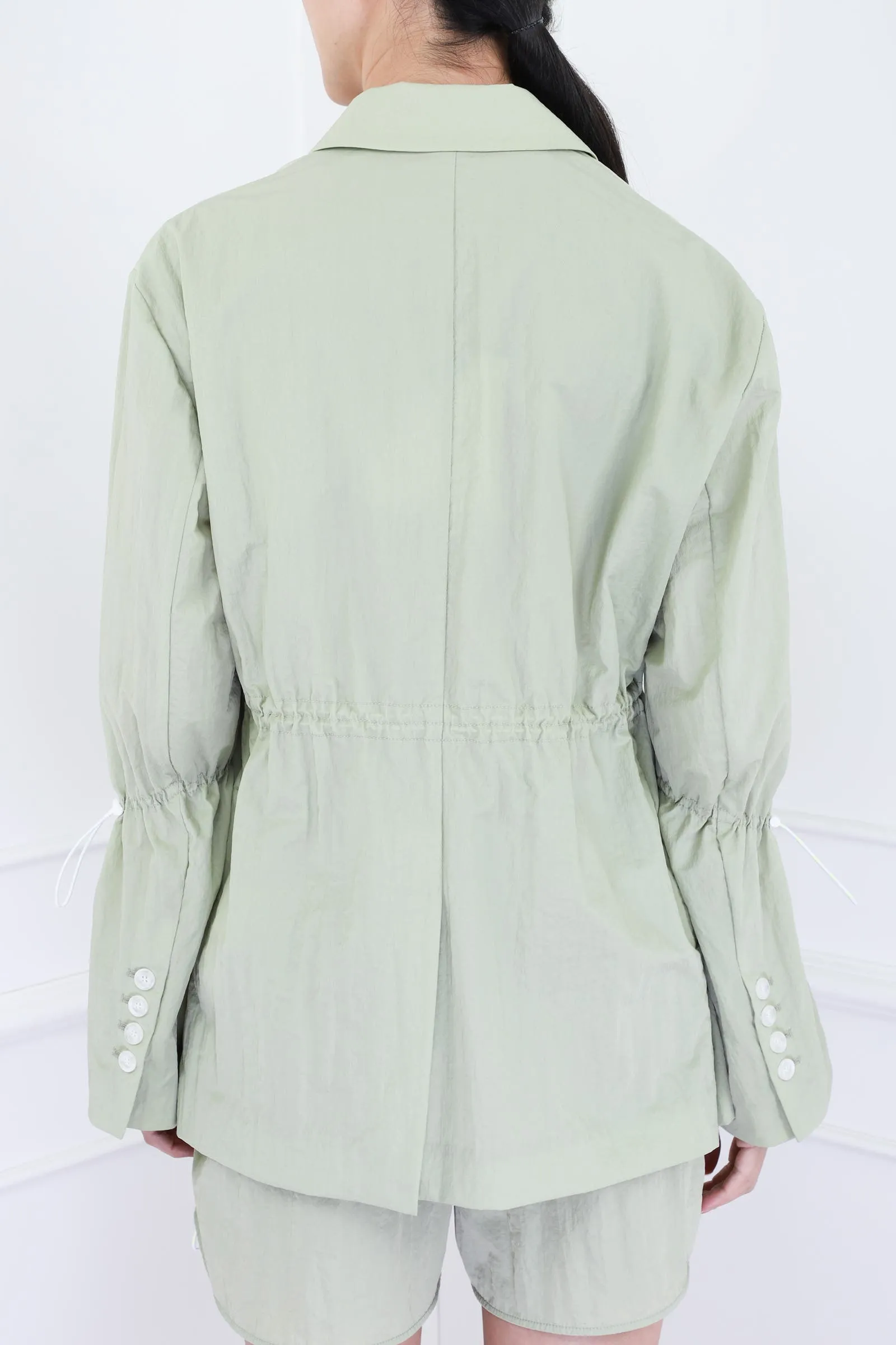 Khaki Drawstring Detail Jacket