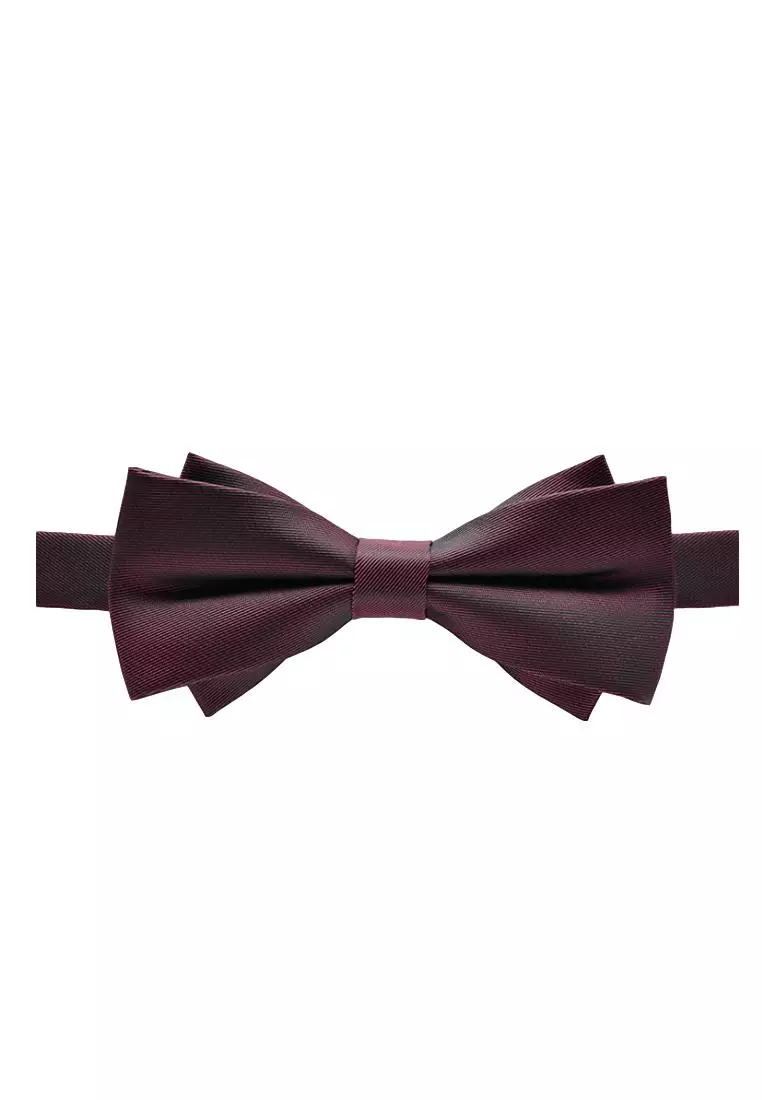 Kings Collection French Style Burgundy Double Layer Bow Tie (UPKCBT2052)