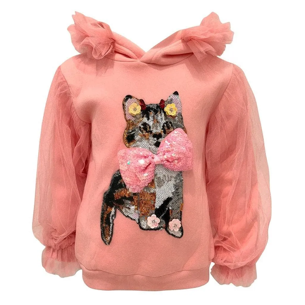 Kitty Bow Tulle Sweatshirt