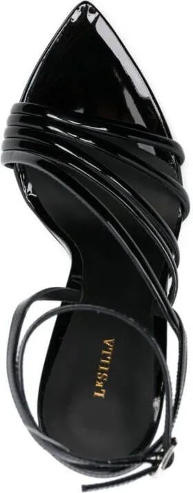 Le Silla Bella 120mm leather sandals Black